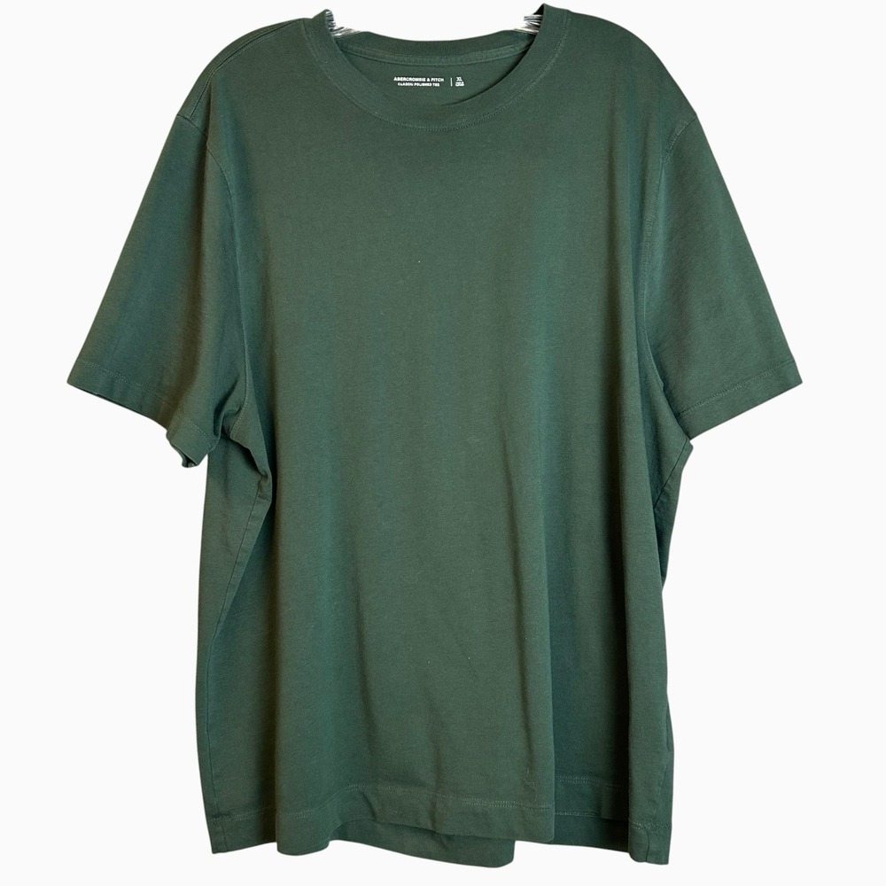 Abercrombie & Fitch Men's Classic Polished Tee in dark green Size XL Comfy Boxy